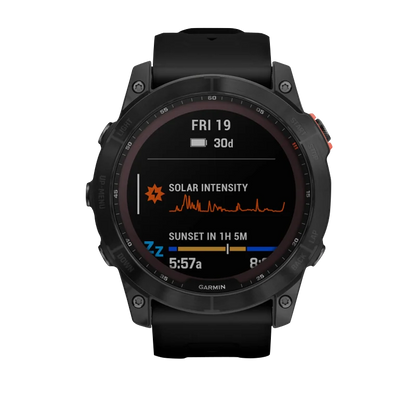 Garmin Fenix 7X Solar, Slate Grey with Black Band (Garmin Certified Refurbished)