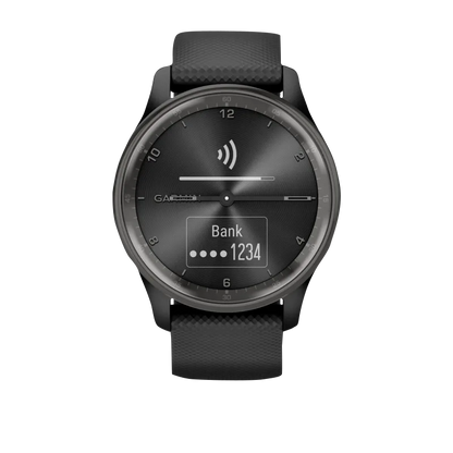 Garmin Vívomove Trend Slate Stainless Steel Bezel with Black Case and Silicone Band (Garmin Certified Refurbished)