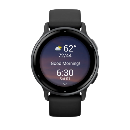 Garmin Vivoactive 5, Slate Aluminum Bezel with Black Case and Silicone Band (010-02862-10)