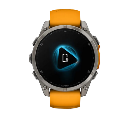 Garmin Fenix 8, 51 mm AMOLED Sapphire, Titanium with Spark Orange/Graphite Silicone Band (010-02905-10)