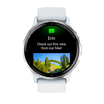 Garmin Venu 3, 45 mm Silver Stainless Steel Bezel with Whitestone Case and Silicone Band (010-02784-00)