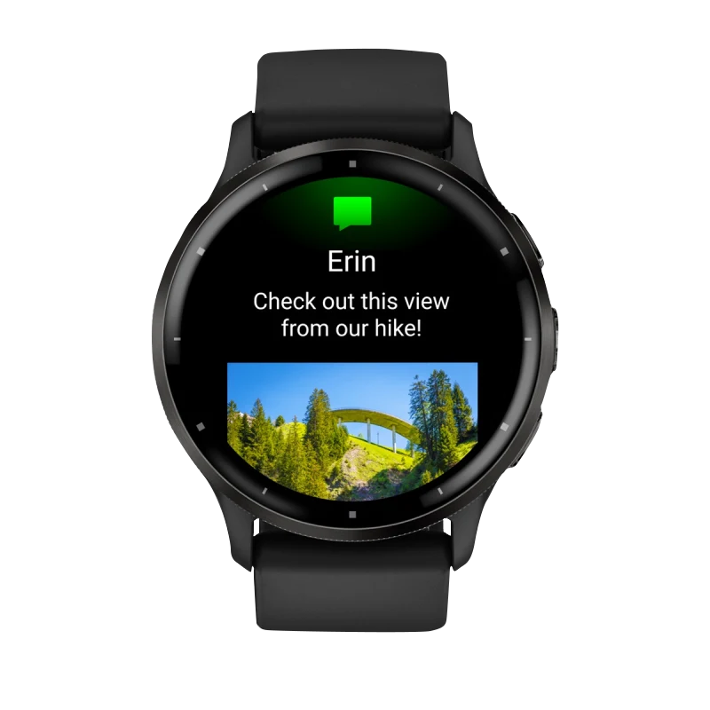 Garmin Venu 3, 45 mm Slate Stainless Steel Bezel with Black Case and Silicone Band (010-02784-01)
