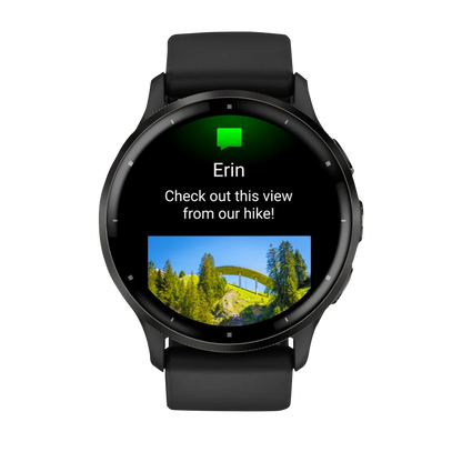 Garmin Venu 3, 45 mm Slate Stainless Steel Bezel with Black Case and Silicone Band (010-02784-01)