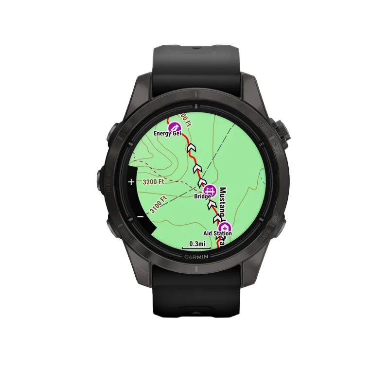 Garmin Epix Pro (Gen 2), edición zafiro de 42 mm, titanio DLC gris carbono con correa negra (010-02802-14)