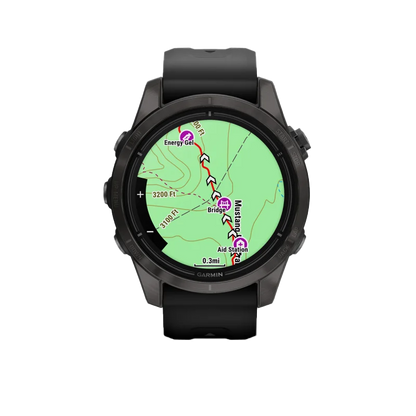 Garmin Epix Pro (Gen 2), edición zafiro de 42 mm, titanio DLC gris carbono con correa negra (010-02802-14)