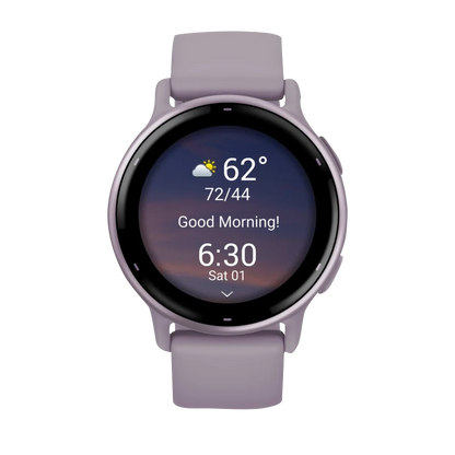 Garmin Vivoactive 5, Metallic Orchid Aluminum Bezel with Orchid Case and Silicone Band (010-02862-13)