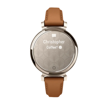 Garmin Lily 2 Classic, Cream Gold with Tan Leather Band (010-02839-02)