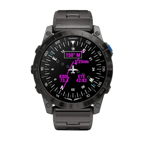 Garmin D2 Mach 1 Pro, reloj inteligente Aviator de 51 mm con pulsera de titanio ventilada (010-02804-80)