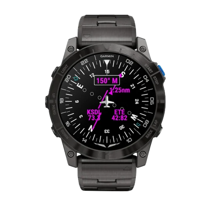 Garmin D2 Mach 1 Pro, reloj inteligente Aviator de 51 mm con pulsera de titanio ventilada (010-02804-80)