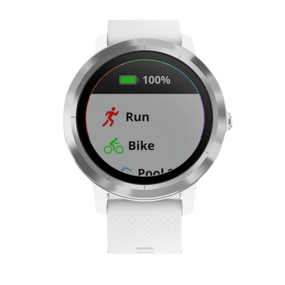 Garmin Vivoactive 3, White with Stainless Steel (Garmin Certified Refurbished)