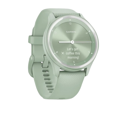 Garmin Vívomove Sport Cool Mint Case and Silicone Band with Silver Accents (Garmin Certified Refurbished)