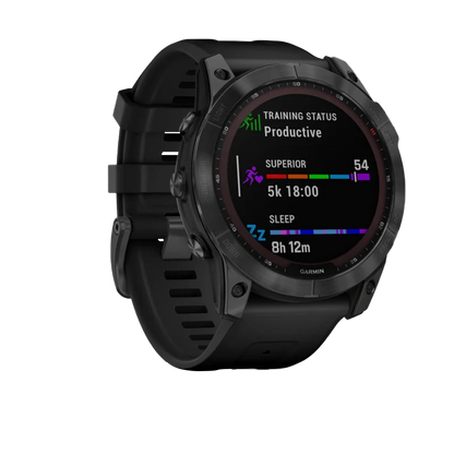 Garmin Fenix 7X Solar, Slate Grey with Black Band (Garmin Certified Refurbished)