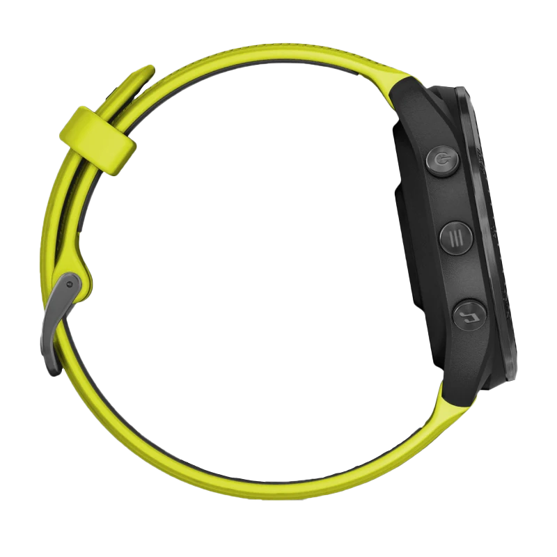 Garmin Forerunner 965, Carbon Gray DLC Titanium Bezel with Black Case and Amp Yellow/Black Silicone Band (010-02809-02)