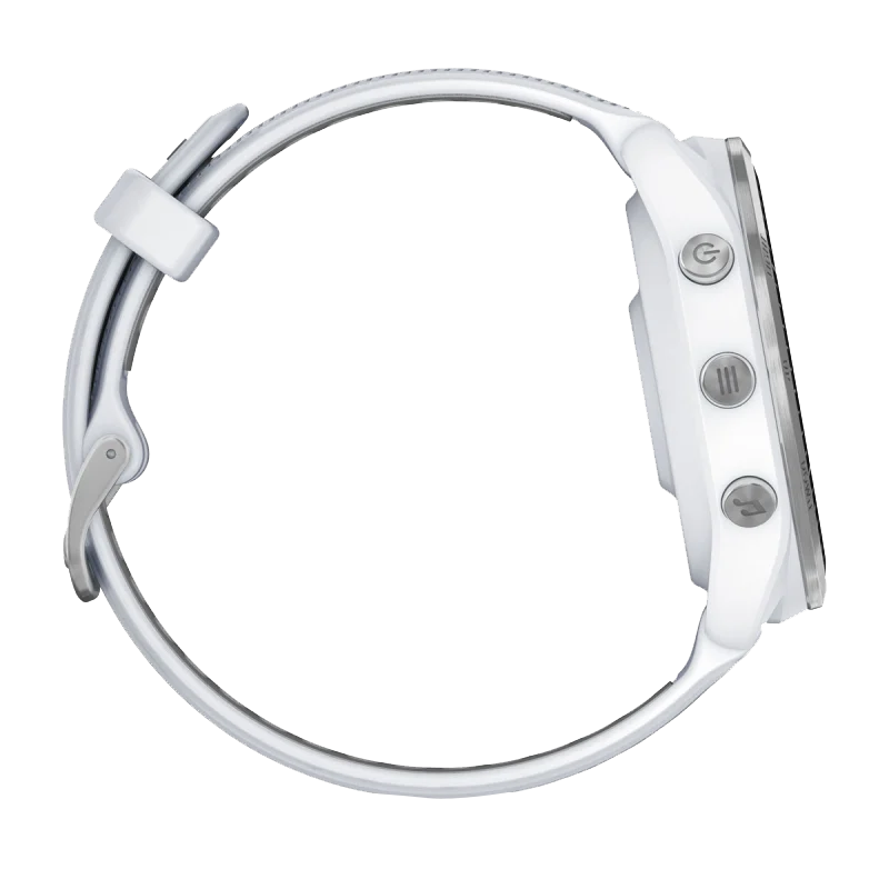 Garmin Forerunner 965, Titanium Bezel with Whitestone Case and Whitestone/Powder Gray Silicone Band (010-02809-01)