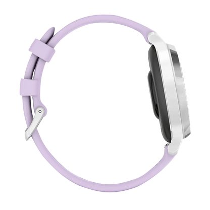 Garmin Lily 2 Active, Silver with Purple Jasmine Silicone Band (010-02891-01)