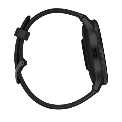 Garmin Venu 3, 45 mm Slate Stainless Steel Bezel with Black Case and Silicone Band (010-02784-01)