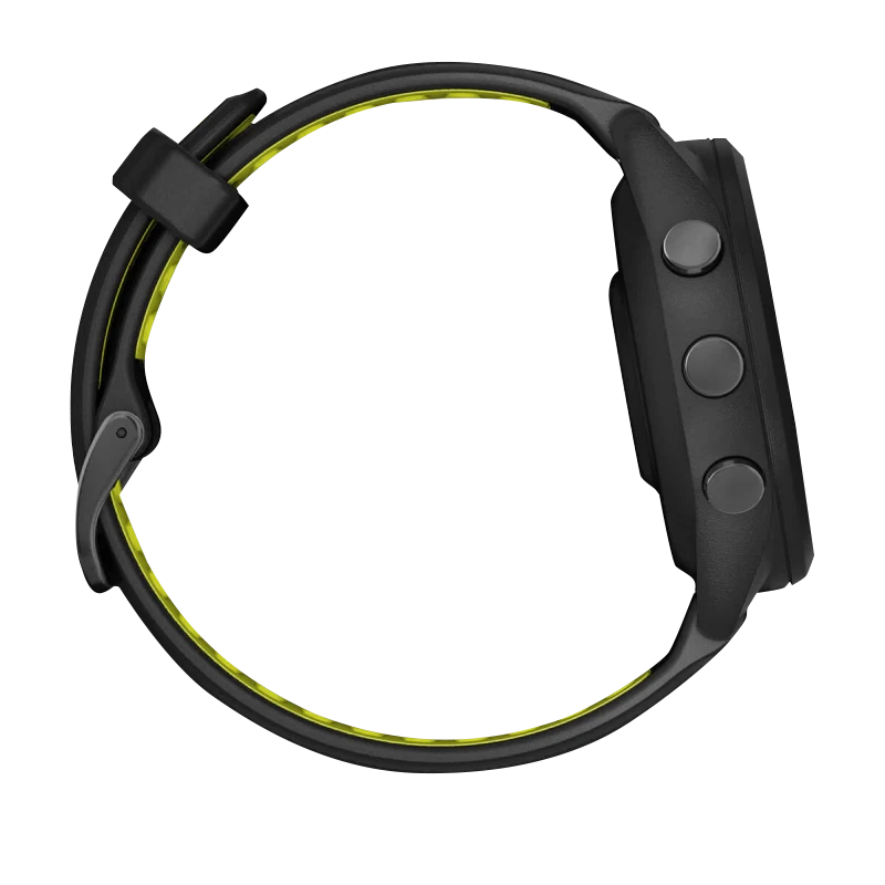 Garmin Forerunner 265S, 42 mm Black Bezel and Case with Black/Amp Yellow Silicone Band (010-02810-03)