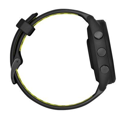 Garmin Forerunner 265S, 42 mm Black Bezel and Case with Black/Amp Yellow Silicone Band (010-02810-03)