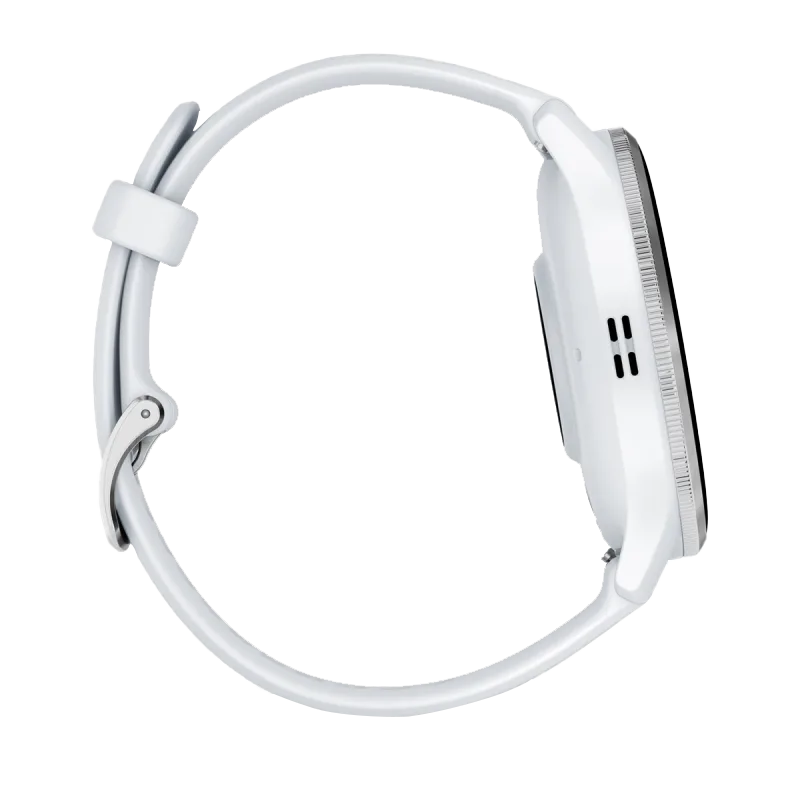 Garmin Venu 3, 45 mm Silver Stainless Steel Bezel with Whitestone Case and Silicone Band (010-02784-00)