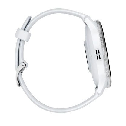 Garmin Venu 3, 45 mm Silver Stainless Steel Bezel with Whitestone Case and Silicone Band (010-02784-00)