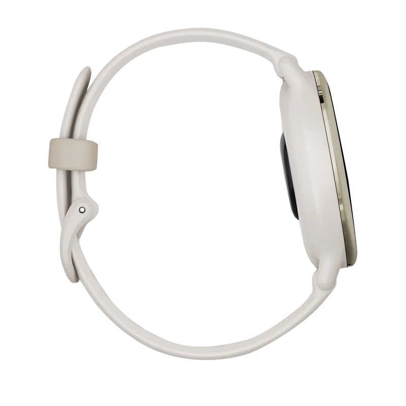 Garmin Vivoactive 5, Cream Gold Aluminum Bezel with Ivory Case and Silicone Band (010-02862-11)