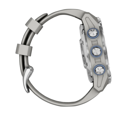 Garmin Descent Mk3, 43 mm Stainless Steel with Fog Gray Silicone Band (010-02753-03)