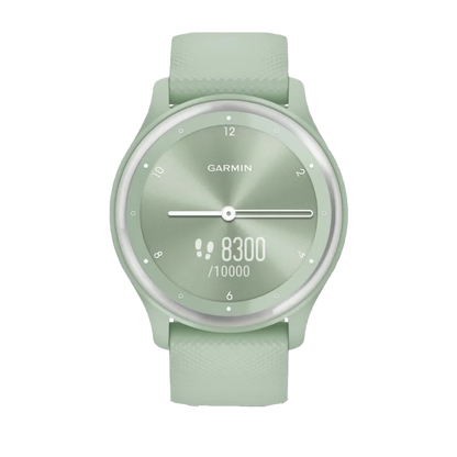 Garmin Vívomove Sport Cool Mint Case and Silicone Band with Silver Accents (Garmin Certified Refurbished)