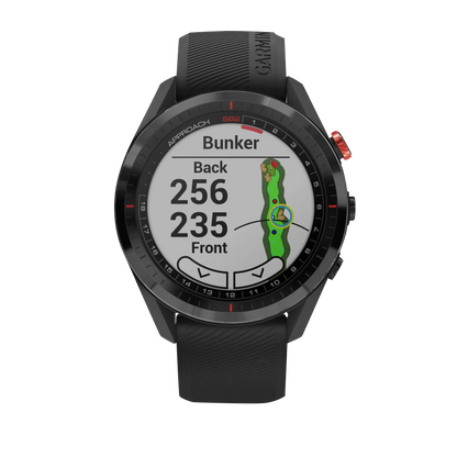 Garmin Approach S62 con bisel de cerámica negro y correa de silicona negra (reacondicionado certificado por Garmin)