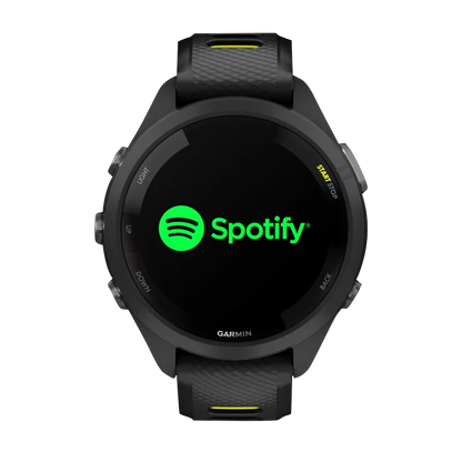 Garmin Forerunner 265S, 42 mm Black Bezel and Case with Black/Amp Yellow Silicone Band (010-02810-03)