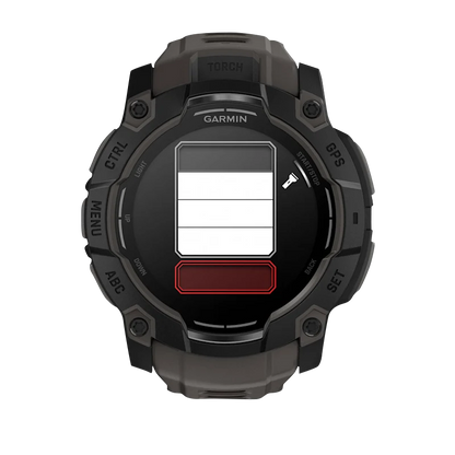 Garmin Instinct 3 AMOLED, (50mm) Black with Charcoal Band (010-03020-00) showcases a sleek design and advanced features.