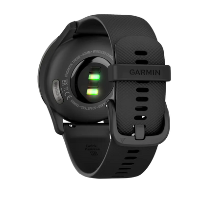 Garmin Vívomove Trend Slate Stainless Steel Bezel with Black Case and Silicone Band (Garmin Certified Refurbished)