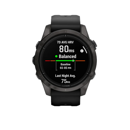 Garmin Epix Pro (Gen 2), edición zafiro de 42 mm, titanio DLC gris carbono con correa negra (010-02802-14)