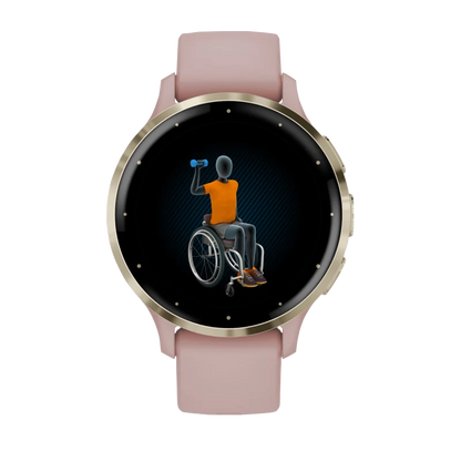 Garmin Venu 3S, 41 mm Soft Gold Stainless Steel Bezel with Dust Rose Case and Silicone Band (010-02785-03)