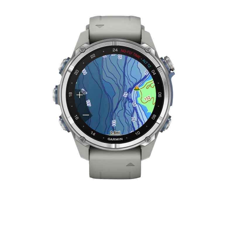 Garmin Descent Mk3, 43 mm Stainless Steel with Fog Gray Silicone Band (010-02753-03)