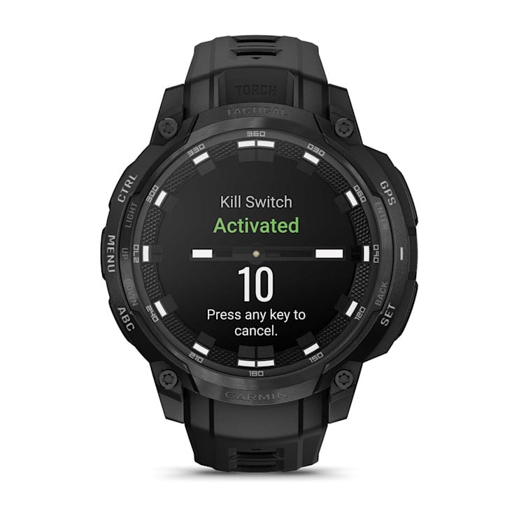 Garmin Instinct Crossover AMOLED Tactical Edition smartwatch, black rugged design