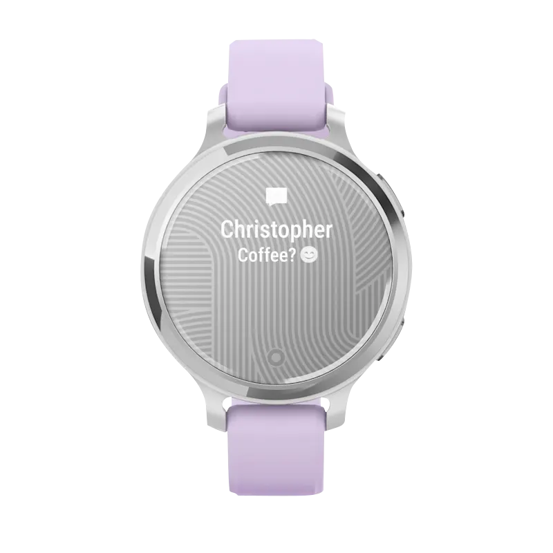 Garmin Lily 2 Active, Silver with Purple Jasmine Silicone Band (010-02891-01)