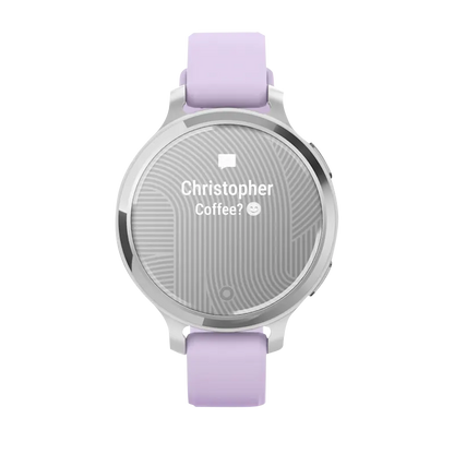 Garmin Lily 2 Active, Silver with Purple Jasmine Silicone Band (010-02891-01)