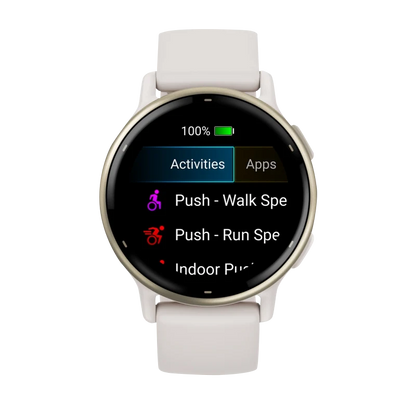 Garmin Vivoactive 5, Cream Gold Aluminum Bezel with Ivory Case and Silicone Band (010-02862-11)