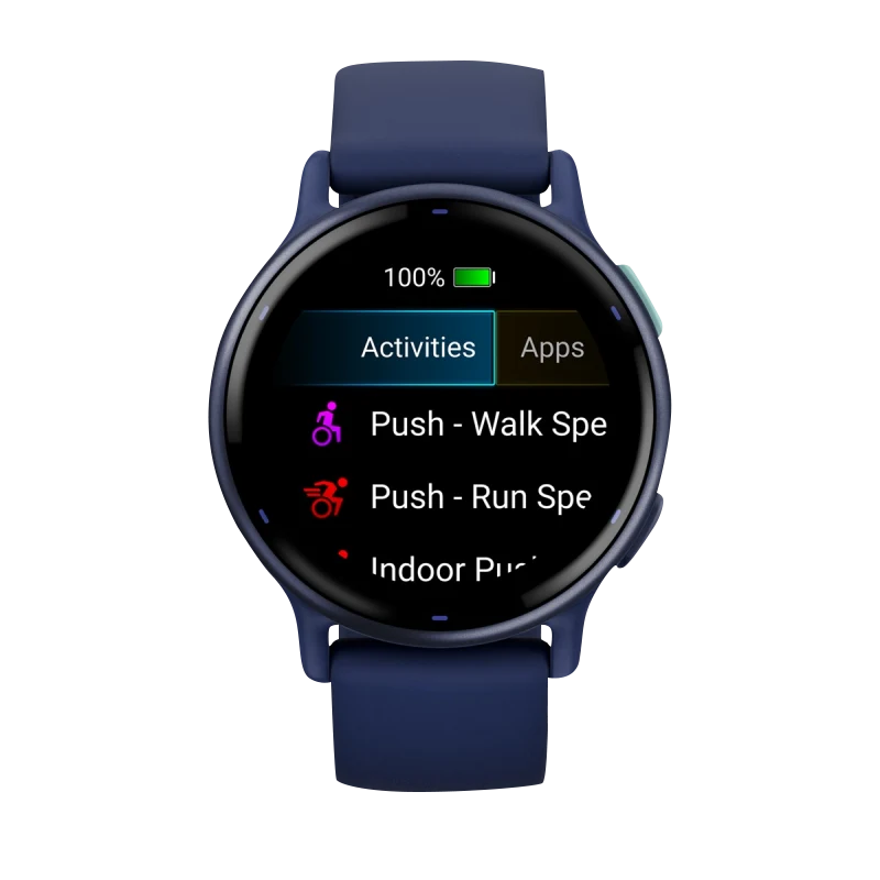 Garmin Vivoactive 5, Metallic Navy Aluminum Bezel with Navy Case and Silicone Band (010-02862-12)