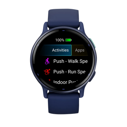 Garmin Vivoactive 5, Metallic Navy Aluminum Bezel with Navy Case and Silicone Band (010-02862-12)