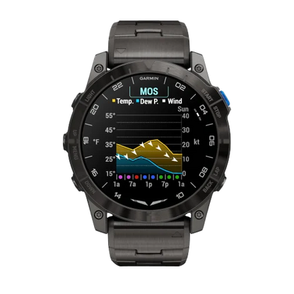 Garmin D2 Mach 1 Pro, reloj inteligente Aviator de 51 mm con pulsera de titanio ventilada (010-02804-80)