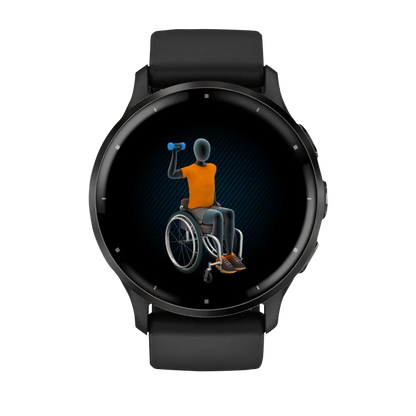 Garmin Venu 3, 45 mm Slate Stainless Steel Bezel with Black Case and Silicone Band (010-02784-01)