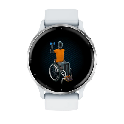 Garmin Venu 3, 45 mm Silver Stainless Steel Bezel with Whitestone Case and Silicone Band (010-02784-00)