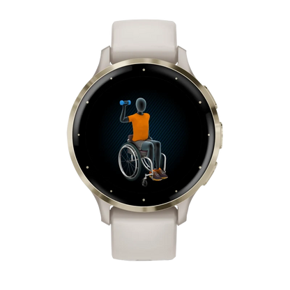 Garmin Venu 3S, 41 mm Soft Gold Stainless Steel Bezel with Ivory Case and Silicone Band (010-02785-04)