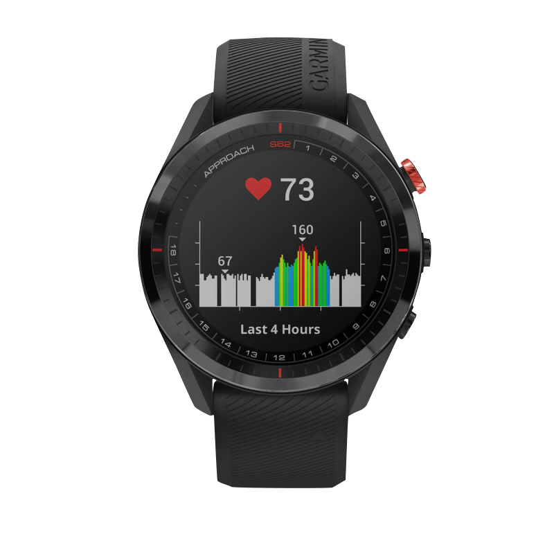 Garmin Approach S62 con bisel de cerámica negro y correa de silicona negra (reacondicionado certificado por Garmin)