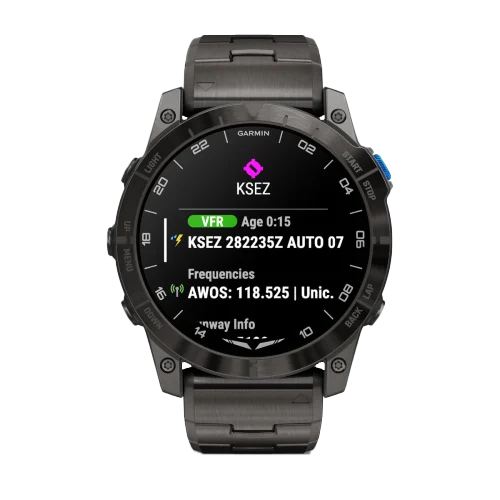 Garmin D2 Mach 1 Pro, reloj inteligente Aviator de 51 mm con pulsera de titanio ventilada (010-02804-80)