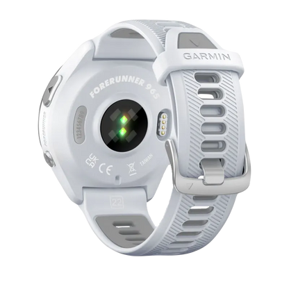Garmin Forerunner 965, Titanium Bezel with Whitestone Case and Whitestone/Powder Gray Silicone Band (010-02809-01)
