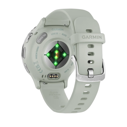 Garmin Venu 3S, 41 mm Silver Stainless Steel Bezel with Sage Gray Case and Silicone Band (010-02785-01)
