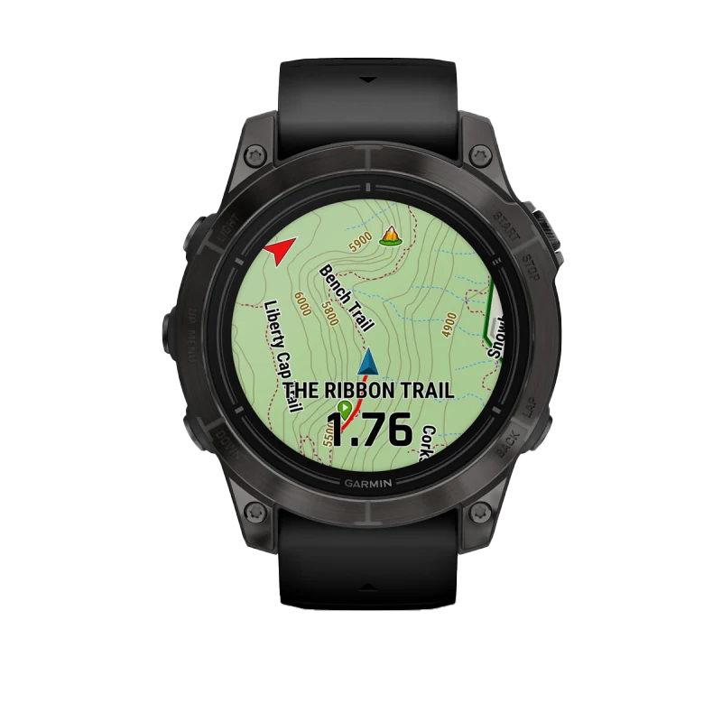Garmin Epix Pro (Gen 2), 47 mm Edición Zafiro, titanio DLC gris carbono con correa negra (010-02803-10)
