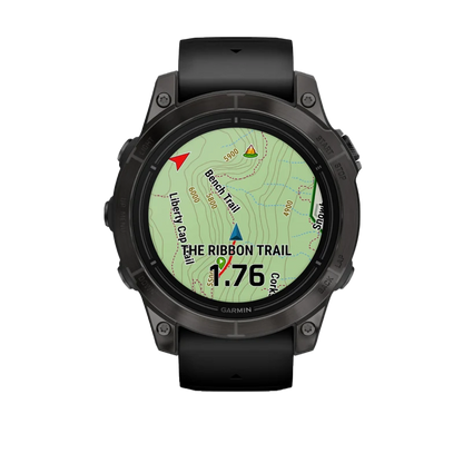 Garmin Epix Pro (Gen 2), 47 mm Edición Zafiro, titanio DLC gris carbono con correa negra (010-02803-10)